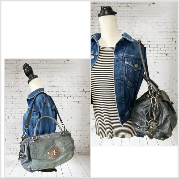 Coach Rare Sadie Exotic Croc Embossed and Suede Large Satchel - Picture 3 of 17